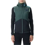 Uyn Crossover Full-Zip Fahrradweste Damen deep forest/black/pale lime L