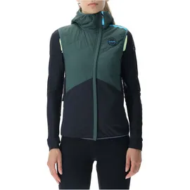 Uyn Crossover Full-Zip Fahrradweste Damen deep forest/black/pale lime L