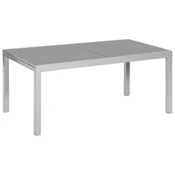 Gartentisch ausziehbar Semi Metall/Glas Grau L: 180-250 cm