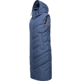 Ragwear Steppweste Suminka Vest Wasserdichte, lange Damen Winterweste blau XL (42)