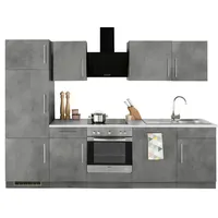 WIHO KÜCHEN Küchenzeile Cali 280 cm grau