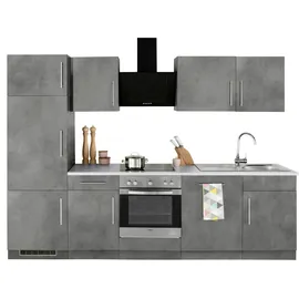 WIHO KÜCHEN Küchenzeile Cali 280 cm grau