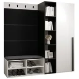 ABIKS MÖBEL Garderoben-Set MIRO Set 1, Garderobe mit gepolsterten Paneelen, Modern Design schwarz