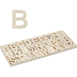 Relaxdays, Holzbuchstaben + Stoffbuchstaben, Holzbuchstaben Set