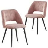 B&D home 4-Fußstuhl VICKY (Set, 2 St), gepolstert, Stuhlbeine aus Metall oder Massivholz wählbar rosa 53 cm x 80 cm x 57 cm