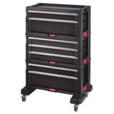 KETER Trolley Modul mit 7 Schubladen – Werkstattwagen für kleine und große Werkzeuge – Abnehmbare Lenkrollen mit Bremsen, 60 x 37,8 x 83,2 cm, Schwarz, mit Kleinteileorganizer, mobile Werkstatt