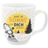 SHEEPWORLD Tasse Sonne für dich scheint" | Tasse mit Spruch, Porzellan, 40 cl | Geschenk | 47547