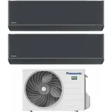 Panasonic - klimagerät dual split inverter klimagerät serie etherea dark 9+9 mit cu-2z50tbe r-32 wi-fi integrated farbe graphit grau 9000+9000