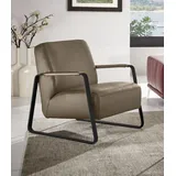 Cocktailsessel W.SCHILLIG "quadroo Loungesessel", orange (terra z73), B:65cm H:82cm T:82cm, Velourgewebe V41 (100% Polyester);Longlife Xtra-Leder Z59 - Glattleder;Longlife Xtra-Leder Z73 - Glattleder;Stoff S37 (100% Polyester): Luxus-Microfaser in Lederoptik, Sessel, Cocktailsessel, mit bezogenen Armlehnen, Gestell in Schwarz pulverbeschichtet
