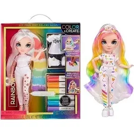 MGA Entertainment Ranbow High Color & Create Fashion Doll with Blue Eyes