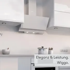 Wiggo A642 Dunstabzugshaube 60cm kopffrei I Abluft Umluft Dunstabzug 626m3/h - Touch-Display 4 Stufen I Energieeffizienzklasse A Schräghaube inkl...