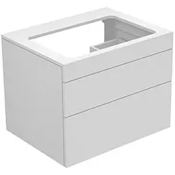 Keuco Edition 400 Waschtischunterbau 31571840000 70x54,6x53,5cm, Glasplatte glanz, weiß/Cashmere