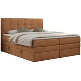 MKS Meble Boxspringbett mit Bettkasten ¦ orange ¦ Maße (cm): B: 140 H: 110