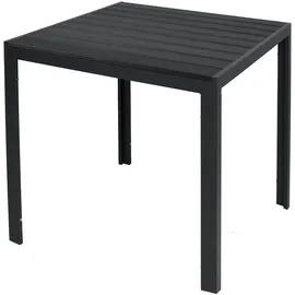 Mojawo Gartentisch 90 x 90 x 74 cm Anthrazit/Schwarz