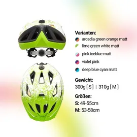 KED Street Jr. Pro 49-55 cm Kinder lime green white matt