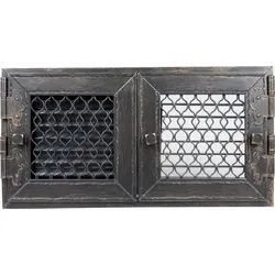 Kamin Ofen Lüftungsgitter Luft Luftgitter RETRO Graphit 24x46 cm Flügeltür