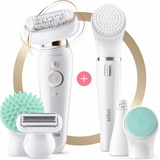 Braun Silk-épil 9 Flex 9300 Beauty Set + FaceSpa weiß/gold