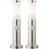 ETC Shop Außenleuchte Edelstahl 12,7x45 cm 2er Set silber