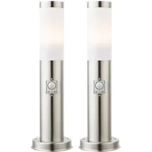 ETC Shop Außenleuchte Edelstahl 12,7x45 cm 2er Set silber