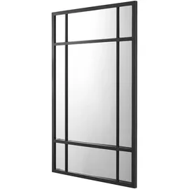 [en.casa] Wandspiegel, Schwarz, Glas, rechteckig 60x90x1.8 cm,