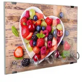 DEQORI Schlüsselbrett 'Obstsalat ist Liebe', (1 St), Schlüsselhalter Schlüssel Haken Schlüsselboard modern Schlüsselleiste bunt