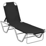 Campingliege Gartenliege Strandliege Klappbare Sonnenliege Aluminium Schwarz
