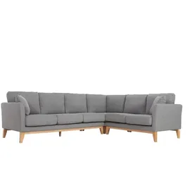 miliboo Eckcouch Stoff 5-6 Plätze Silber