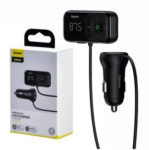 Car Bluetooth MP3 Player + Charger T Shaped S-16 Black OS