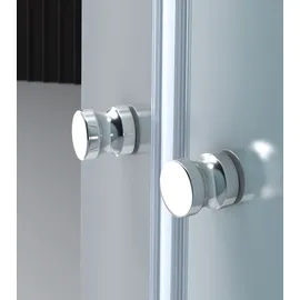 mai & mai Viertelkreis-Dusche mit Pendeltür 100 x 190 cm weiß Sicherheitsglas R02VS