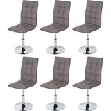 CHEFGASTRO 6er-Set Esszimmerstuhl HxBxT 103x43x54cm Sitzhöhe 41cm Kunstleder Taupe-Grau Stuhl Küchenstuhl