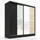 A&J MöbelLand Schwebetürenschrank SOLO 200 x 215 x 59,5 cm Schwarz