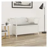 furnicato Truhenbank Sitzbank Weiß 107 x 45 x 75,5 cm aus massivem Tannenholz (1-St), Stabiler Flurhocker mit Stauraum, Armlehnen und Rückenlehne für Flur weiß