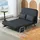 Homcom Schlafsofa Schlafcouch mit Verstellbarer Rückenlehne, Wurfkissen, 2er-Sofa mit Schlaffunktion, Samtoptik, Armlehne, Couch für Wohnzimmer, Schlafzimmer, Schwarz