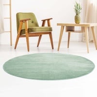 Taracarpet Designer-Teppich Galant Flauschige Flachflor Teppiche fürs Wohnzimmer, Esszimmer, Schlafzimmer oder Kinderzimmer weich und Schadstoffgeprüft Mint grün 120x120 cm rund