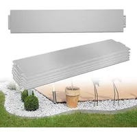 Yznahre Rasenkante verzinkt Metall 15m, 15 Stück 100cm x 18cm (L x H) Metall Beetumrandung verzinkt Mähkante Beeteinfassung Metall Palisade, Silber