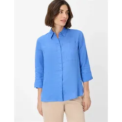Kurzarmbluse BRAX "Style VICKI", Damen, Gr. 36, blau, 100% Leinen, Blusen