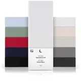 Blumtal® Basics Spannbettlaken Topper 180x200cmJersey - Bettlaken 180x200cm aus 100% Baumwolle - Oeko-TEX zertifiziertes Spannbetttuch 180x200 - Topper Spannleintuch 180x200 - Betttuch - Weiß