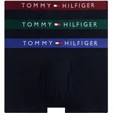 Tommy Hilfiger Trunk "3P TRUNK WB", Herren, Gr. M (50), 3 Stk., orn grn, dp rge, wdg blu, Jersey, Obermaterial: 95% Baumwolle, 5% Elasthan, TOMMY HILFIGER UNDERWEAR, körpernah, Unterhosen, mit Logobund