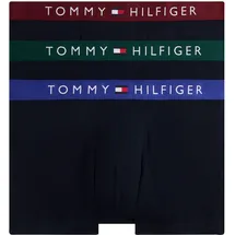 Tommy Hilfiger Trunk "3P TRUNK WB", Herren, Gr. M (50), 3 Stk., orn grn, dp rge, wdg blu, Jersey, Obermaterial: 95% Baumwolle, 5% Elasthan, TOMMY HILFIGER UNDERWEAR, körpernah, Unterhosen, mit Logobund