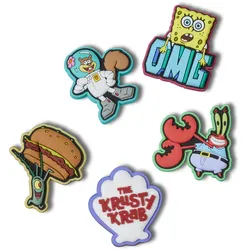 Schuhanstecker CROCS "JibbitzTM Spongebob", Kinder, bunt (multifarben), PVC, Schuhzubehör, Anstecker mit verschiedenen Motiven