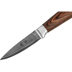 Wakoli EDIB Damast Officemesser I 8cm Klinge aus 67 Lagen Damaststahl I Pakkaholzgriff