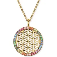 Engelsrufer Kette mit Anhänger Lebensblume Gold / bunt