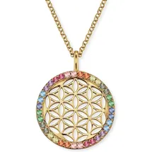 Engelsrufer Kette mit Anhänger Lebensblume Gold / bunt