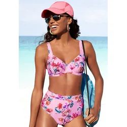 Highwaist-Bikini-Hose »Modern«, mit floralem Design, Gr. 34 - N-Gr, rosa-bedruckt, , 91106018-34 N-Gr