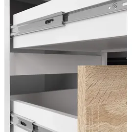 akord furniture factory AKORD B20 links Weiß Front Sonoma-Eiche B155 x H77 x T85 cm - Weiß/Bronze