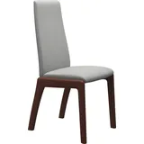 Polsterstuhl STRESSLESS "Laurel", grau (grau dinamica, walnuss), B:57cm H:92cm T:59cm, Microfaser DINAMICA (88% Polyester, 12% Polyurethan), Stühle, Polsterstuhl, Low Back, Größe L, mit abgerundeten Beinen in Walnuss