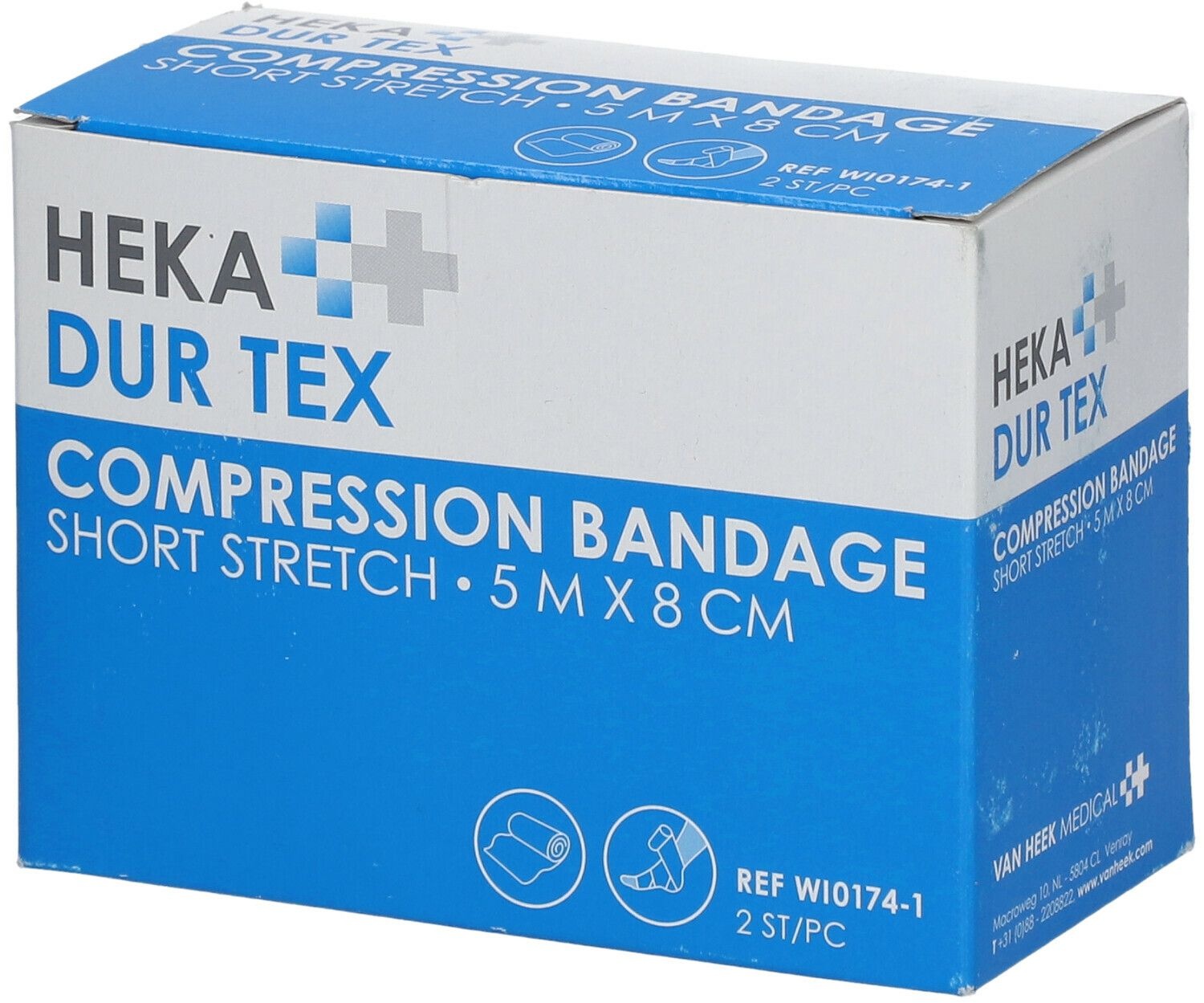 HEKA DUR TEX Pansement de compression 5 m x 8 cm 2 pc(s) bandage(s)