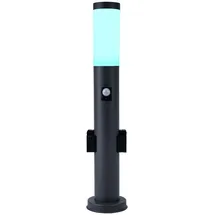 GLOBO RGB LED Sockelleuchte, Bewegungsmelder 2x Steckdose - Grau