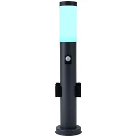 GLOBO RGB LED Sockelleuchte, Bewegungsmelder 2x Steckdose - Grau