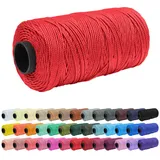 Uiopa 1,5mm x 200m Polypropylen Makramee Garn 3 Stränge Makramee-Schnur Farbig Macrame Cord Häkelgarn für Häkeln, Stricken, Geflochten, DIY Handwerk